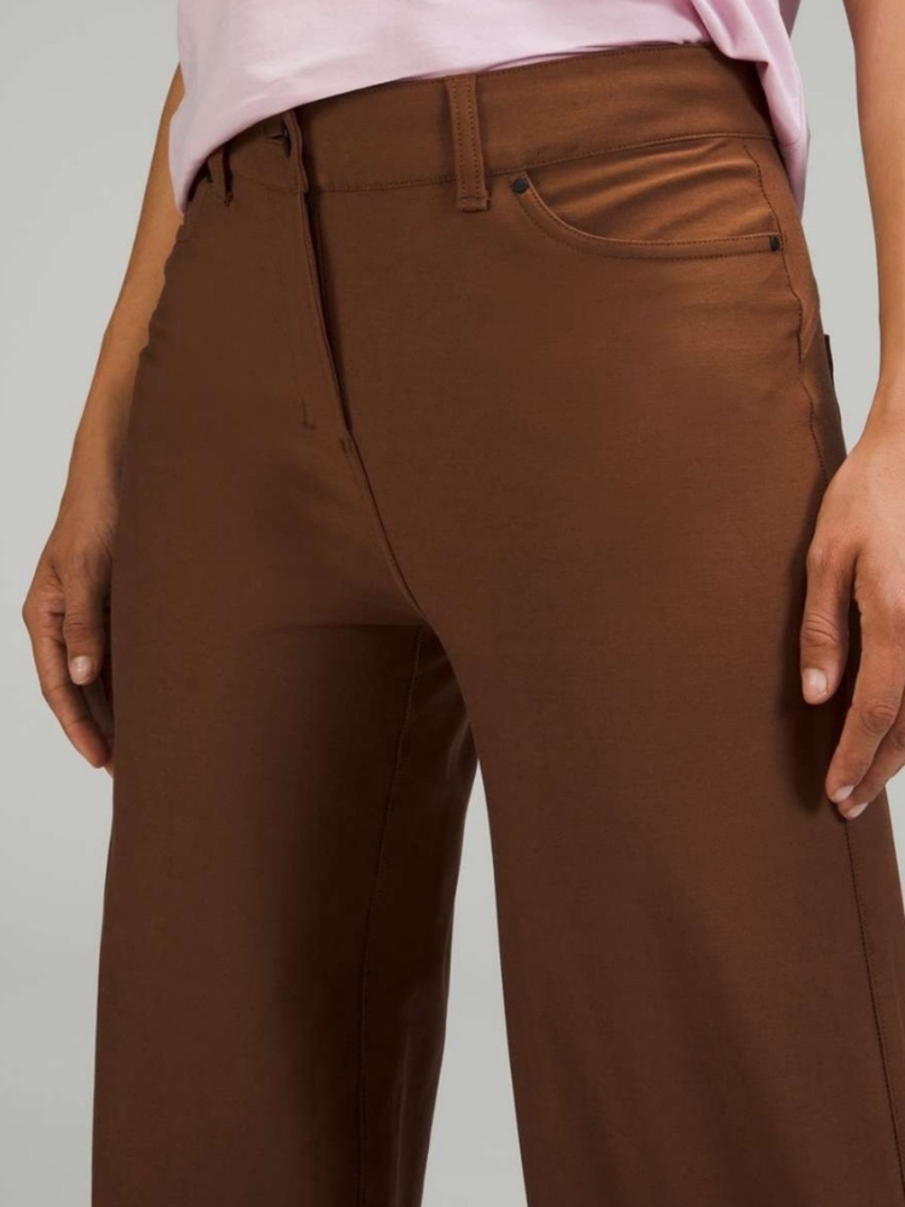 Women's Wide-Leg Stretch Pants in Dark Brown
